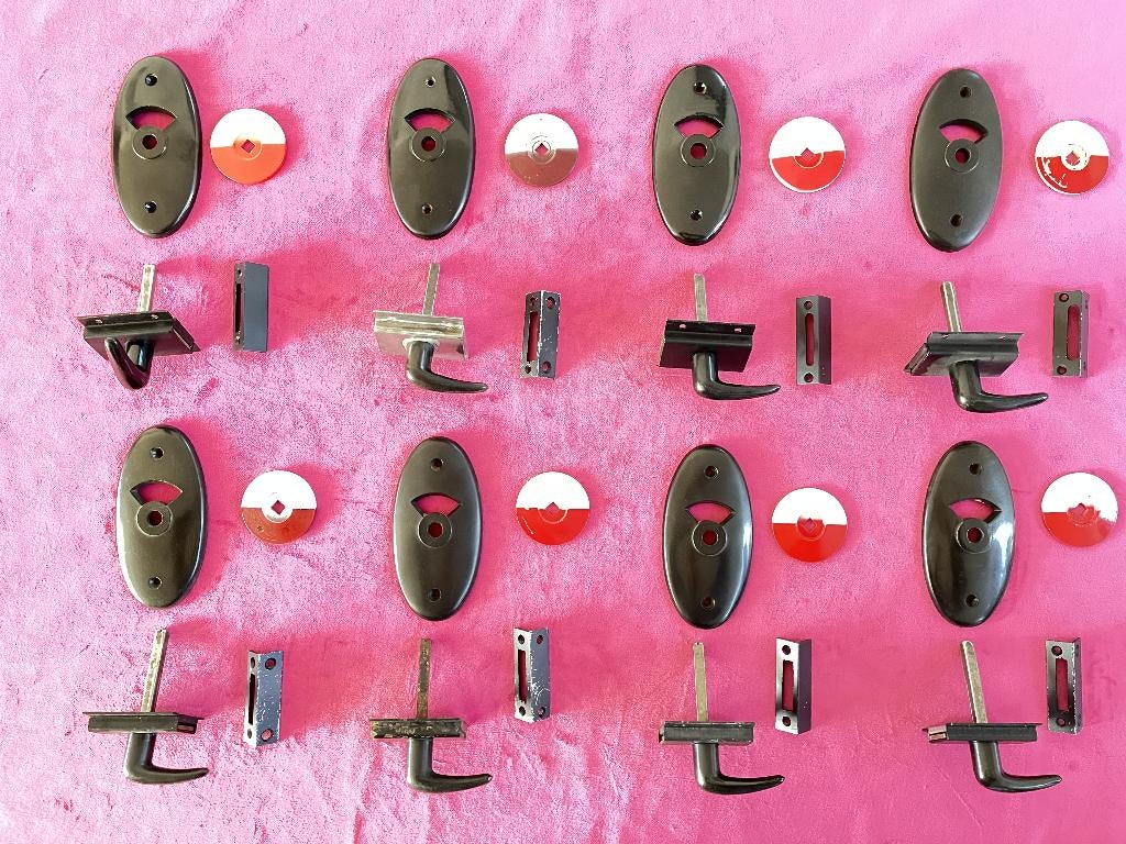 Bakelieten vrij en bezet, wc slot, badkamer, toilet, slot, Antiek en Kunst, Curiosa en Brocante, Ophalen of Verzenden