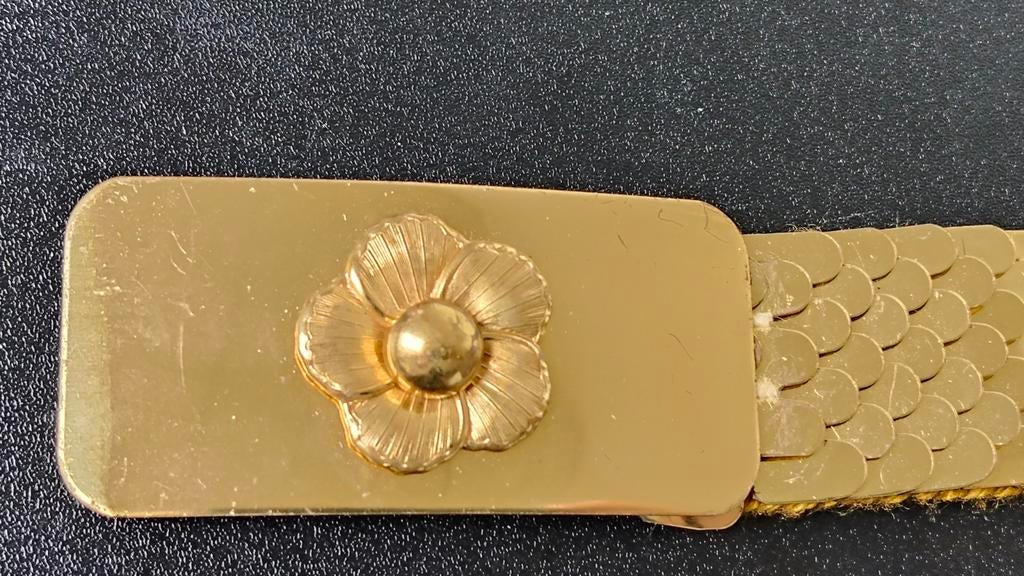 Vintage gouden stretch riem, Kleding | Dames, Ophalen of Verzenden, Zo goed als nieuw, Overige kleuren