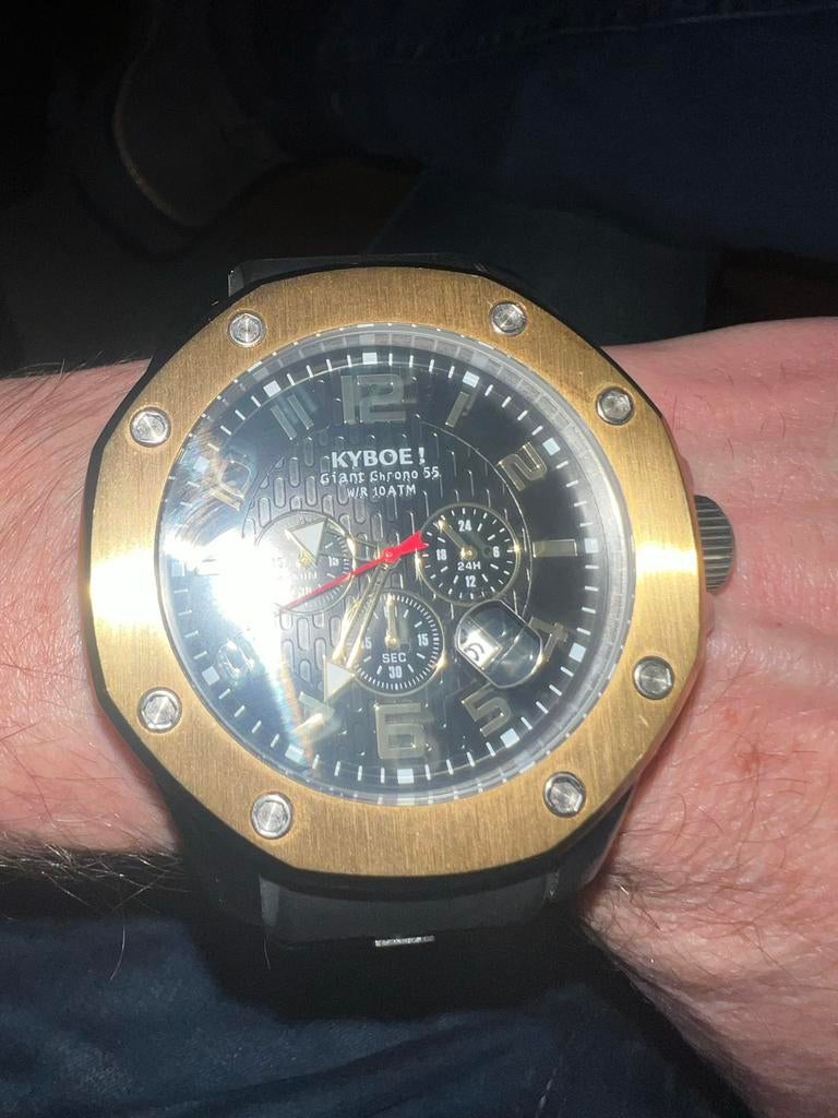 Kyboe Giant Chrono 55 in nieuwstaat, Overige merken, Staal, Polshorloge, Kunststof