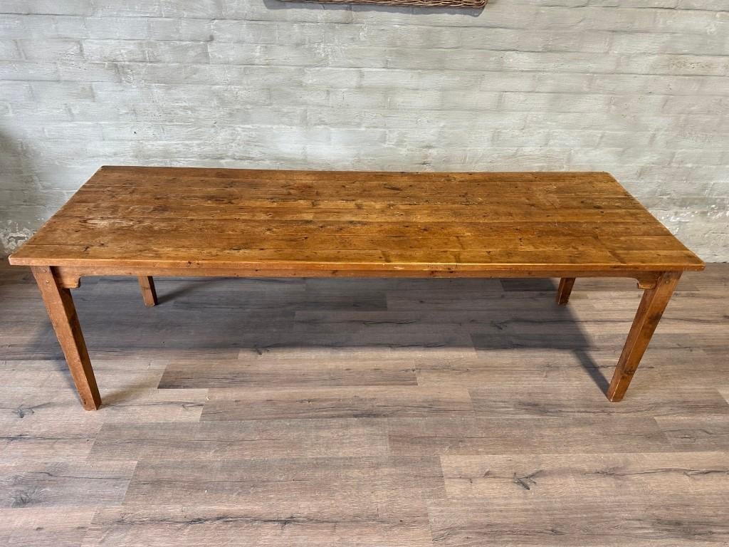 Franse boerentafel - 250 x 86 cm + 79 cm hoog, Huis en Inrichting, Tafels | Eettafels, Gebruikt, Vijf personen of meer, Authentiek, Landelijk, Sfeervol