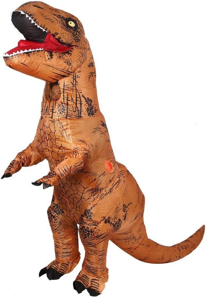 T-rex Bruin Opblaaspak Kind 80-122 cm Dinosaurus Dinopak, Ophalen of Verzenden, Nieuw, 110 t/m 116, Jongen of Meisje