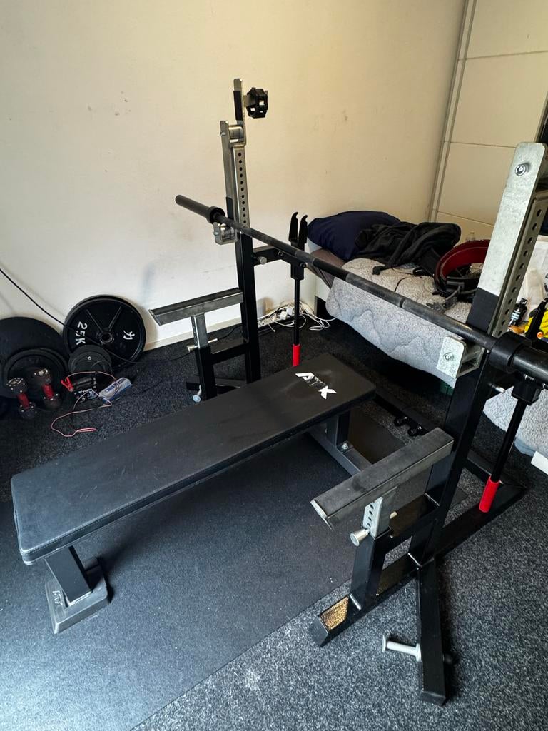 Powerlifting rack met ATX bankje, Ophalen, Gebruikt, Krachtstation, Armen