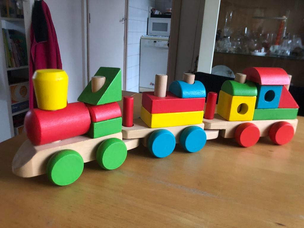 Houten trein, Ophalen, Gebruikt