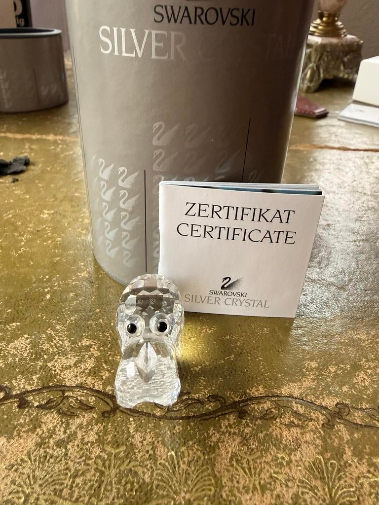Swarovski Nijlpaard met Doos & Certificaat, Ophalen of Verzenden, Zo goed als nieuw, Figuurtje