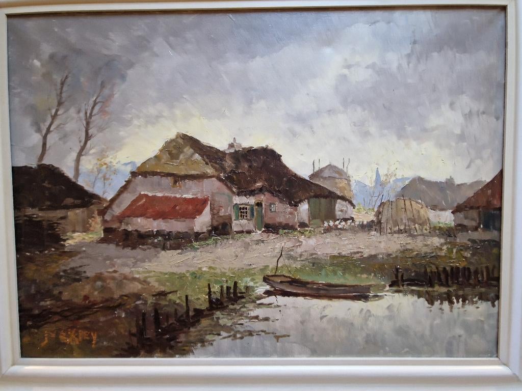 Olieverf schilderij _ Jan van der Kley, Antiek en Kunst, Ophalen