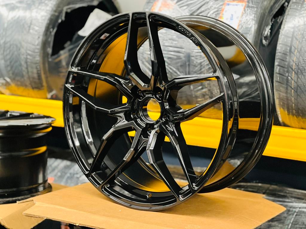 20 inch Concaver HOOGGLANS ZWART Velgen 5x112 ET45, Ophalen, Overige, 255 mm, Velg(en)