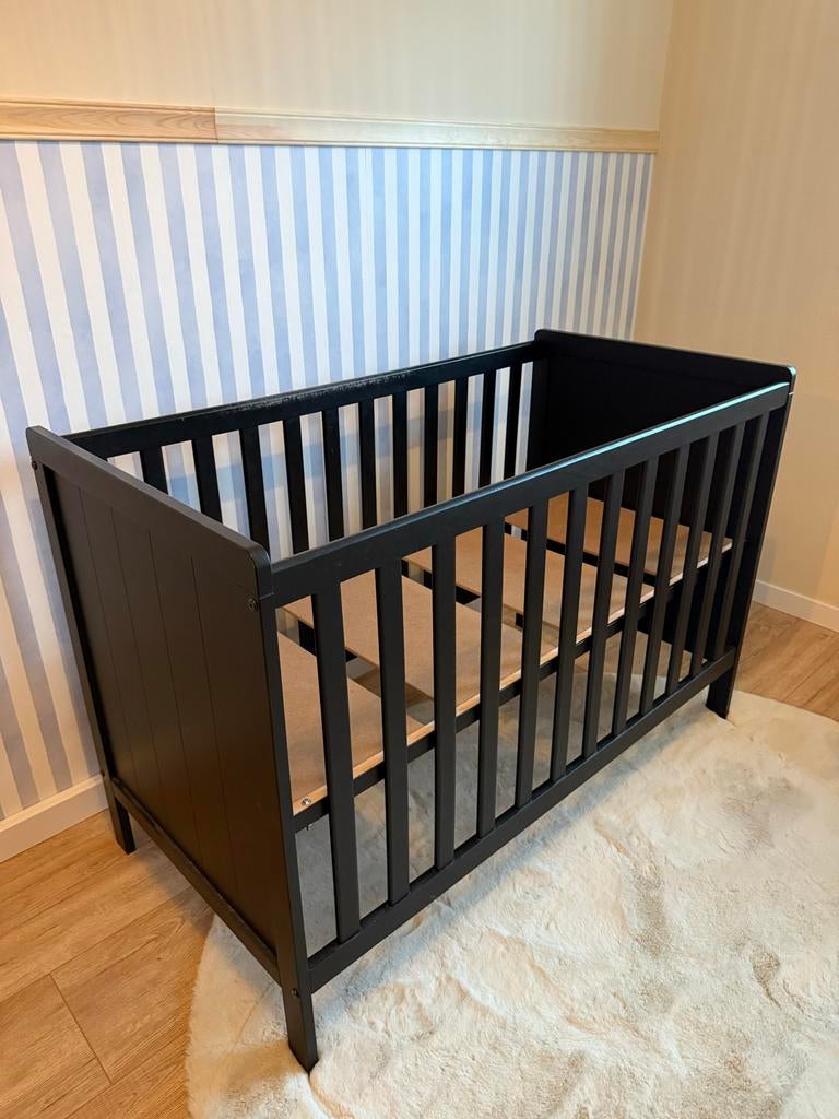 Zwart Ledikant 60x120, Ophalen, Gebruikt, Ledikant