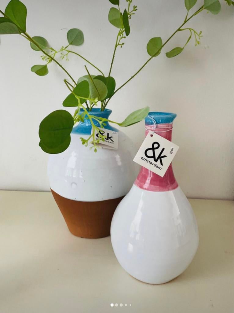 & klevering set met 2 vazen, Huis en Inrichting, Woonaccessoires | Vazen, Overige kleuren, Aardewerk of Porselein, Nieuw, Ophalen of Verzenden