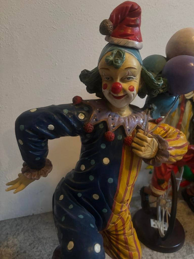 Vintage Clown Beeld Collectie ( carnaval deco), Antiek en Kunst, Kunst | Beelden en Houtsnijwerken, Ophalen