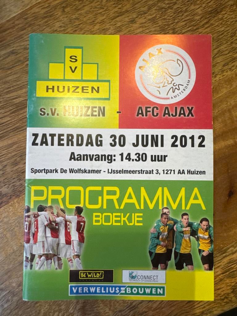 S.V. Huizen - AFC Ajax Programma Boekje 2012, Verzamelen, Ophalen of Verzenden, Zo goed als nieuw