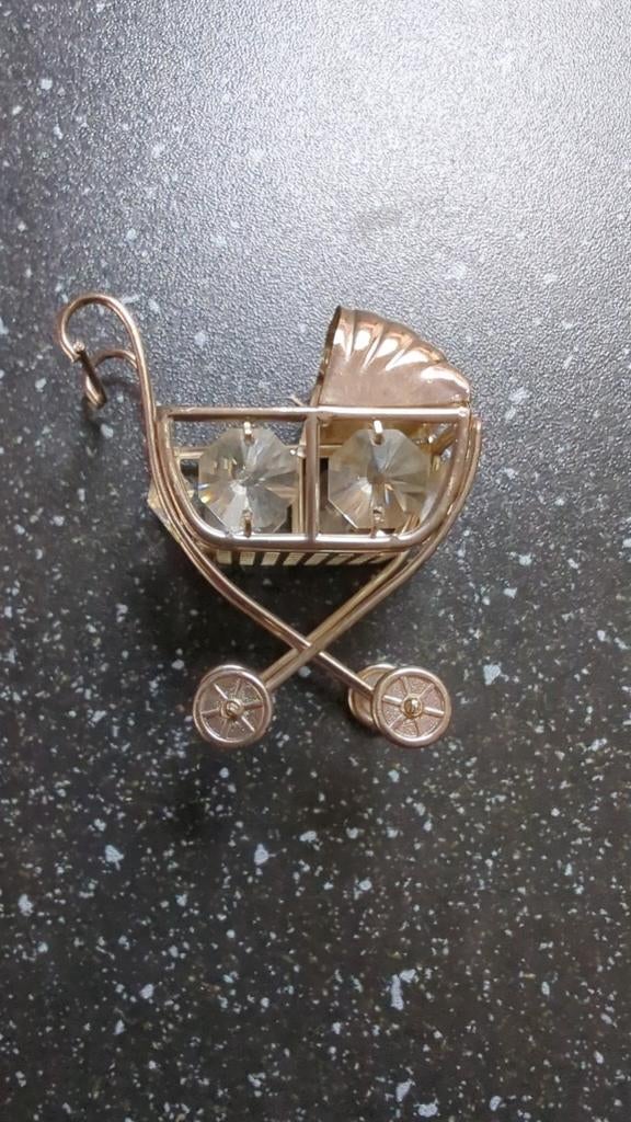 Kinderwagen beeldje met Swarovski kristallen, Ophalen of Verzenden, Zo goed als nieuw