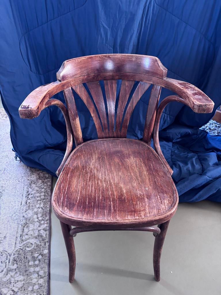 Gebruikte Thonet Bistro Stoel - Bentwood Hout, Huis en Inrichting, Ophalen, Gebruikt, Bruin, Eén