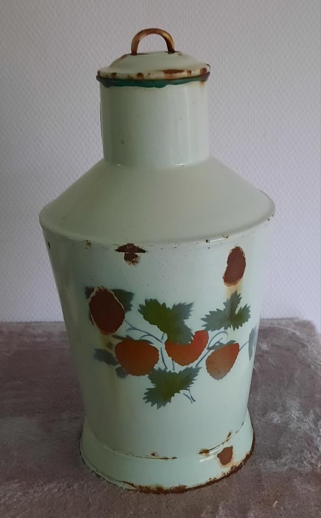 Grote Emaille Waterkan - Vintage Decoratie, Ophalen of Verzenden