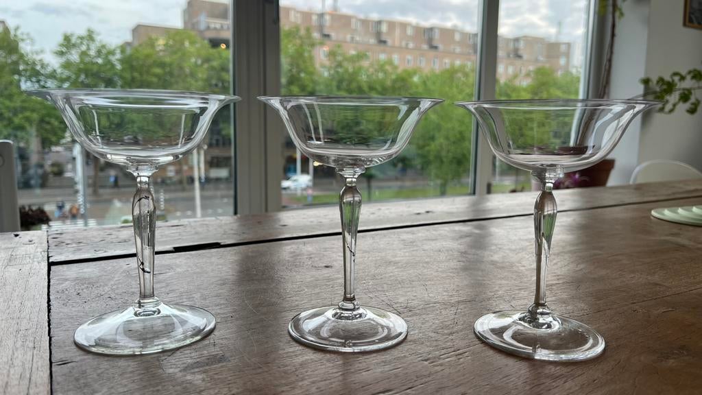 champagne-coupes A.D. Copier, Antiek en Kunst, Antiek | Glas en Kristal, Ophalen