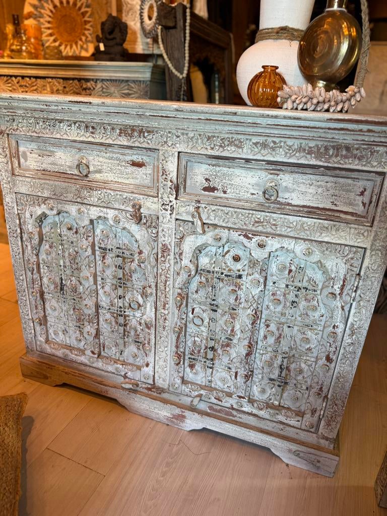 Gaaf India/Ibiza style dressoir, Ophalen, Nieuw, 25 tot 50 cm
