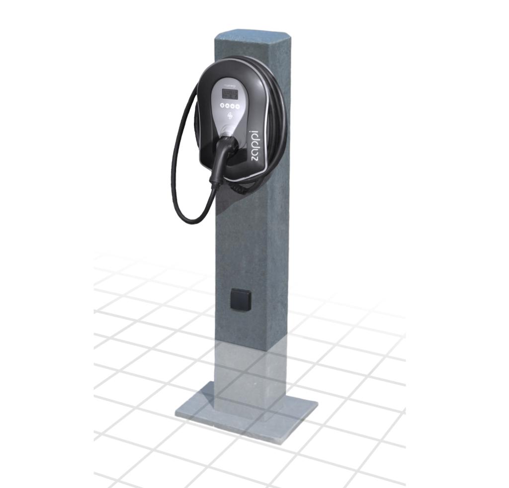 Laadpaal / montagepaal met wandcontactdoos 230V, Verzenden