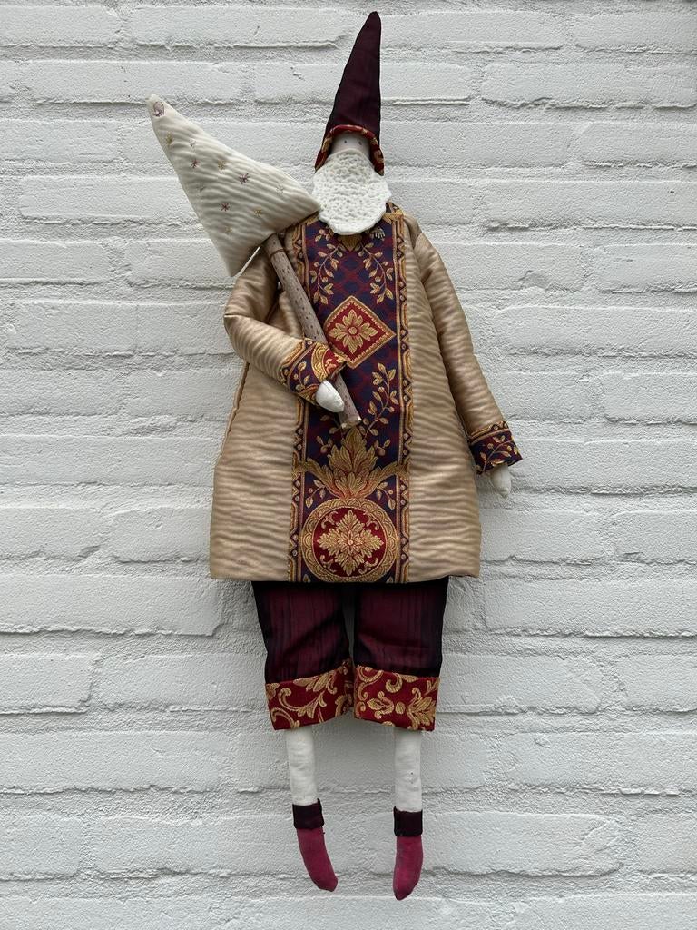 Stoffen kerstman- Handmade- Leineke & Fientje., Ophalen of Verzenden, Zo goed als nieuw, Pop