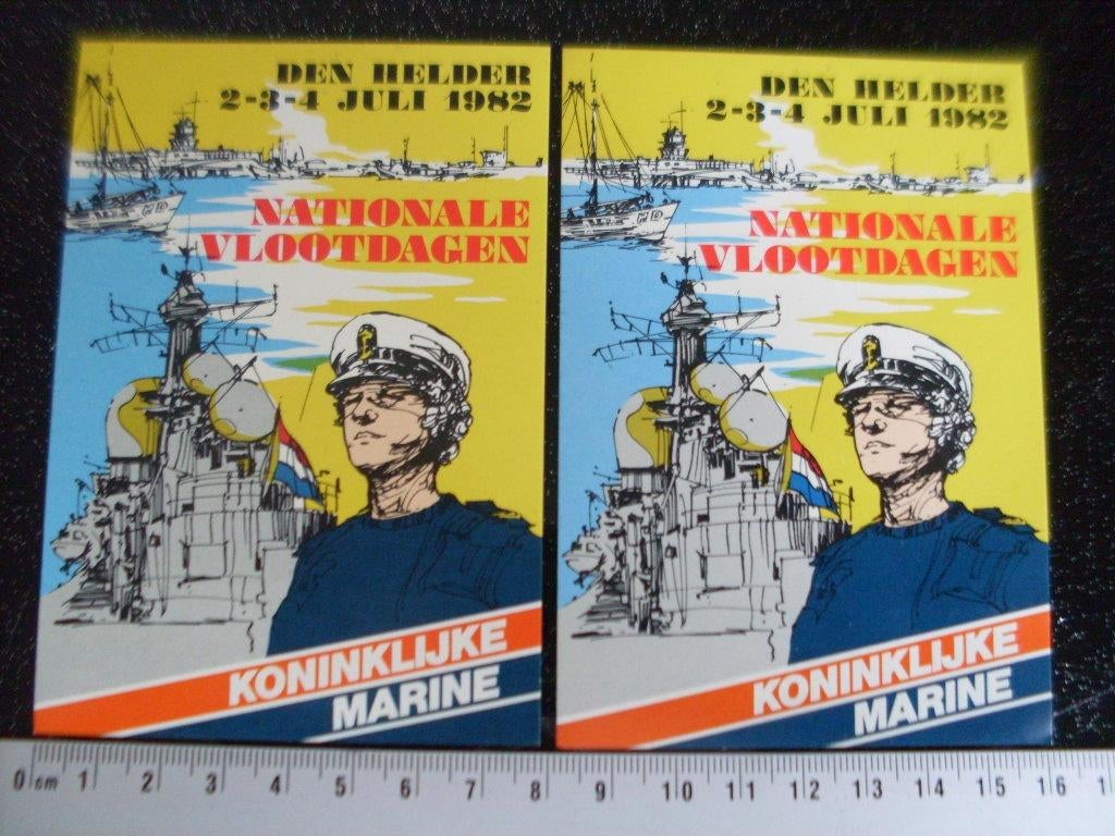 2x sticker nationale vlootdagen den helder 1982 marine leger, Verzenden, Zo goed als nieuw, Bedrijf of Vereniging