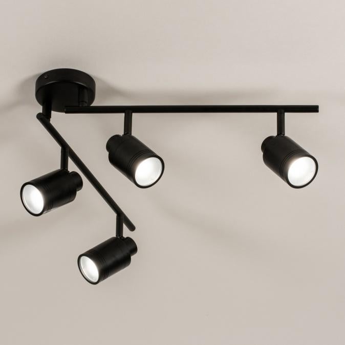 rails spots zwart badkamer hoekbank bank keuken plafondlamp, Ophalen of Verzenden, Nieuw, Glas