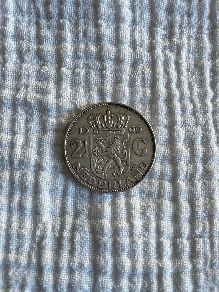 Zilveren rijksdaalder 1960, Postzegels en Munten, Munten | Nederland, Ophalen of Verzenden, Koningin Juliana, 2½ gulden, Zilver