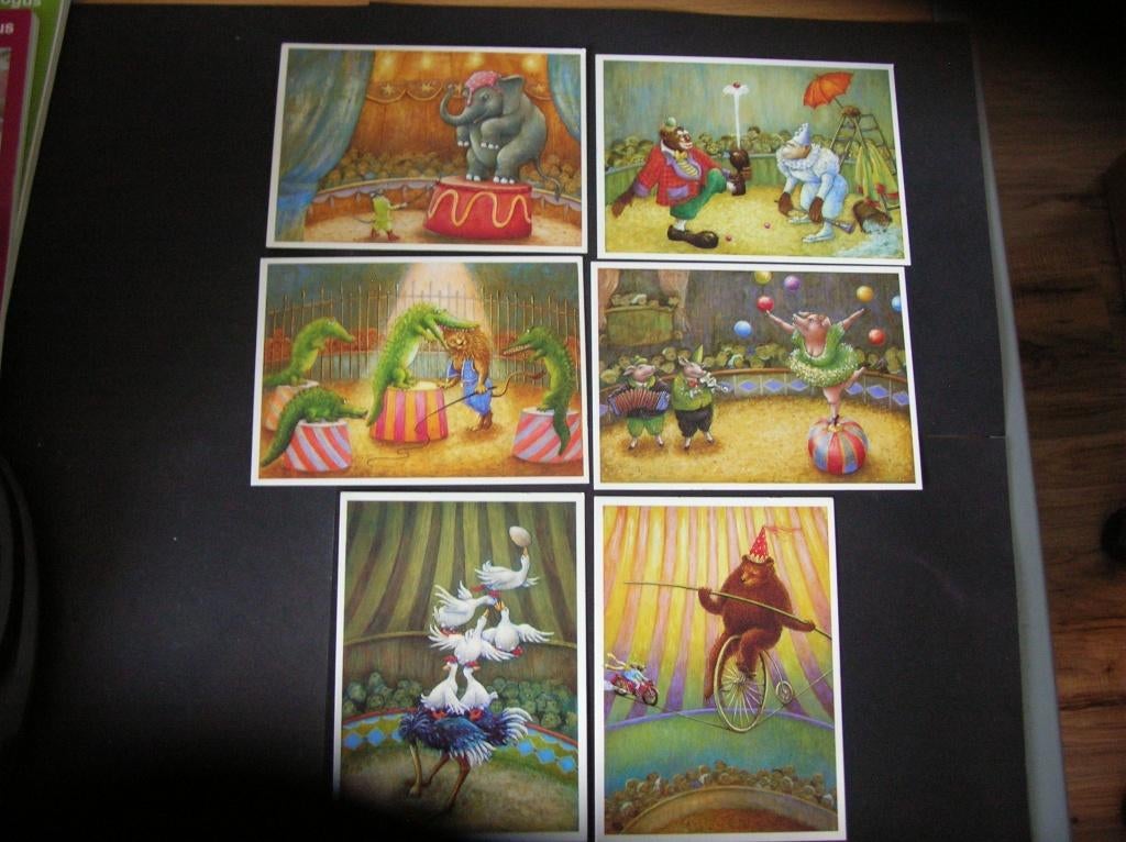Voor het Kind ansichtkaarten 1985 Circus, Verzamelen, Ophalen of Verzenden, 1980 tot heden, Ongelopen, Kinderen