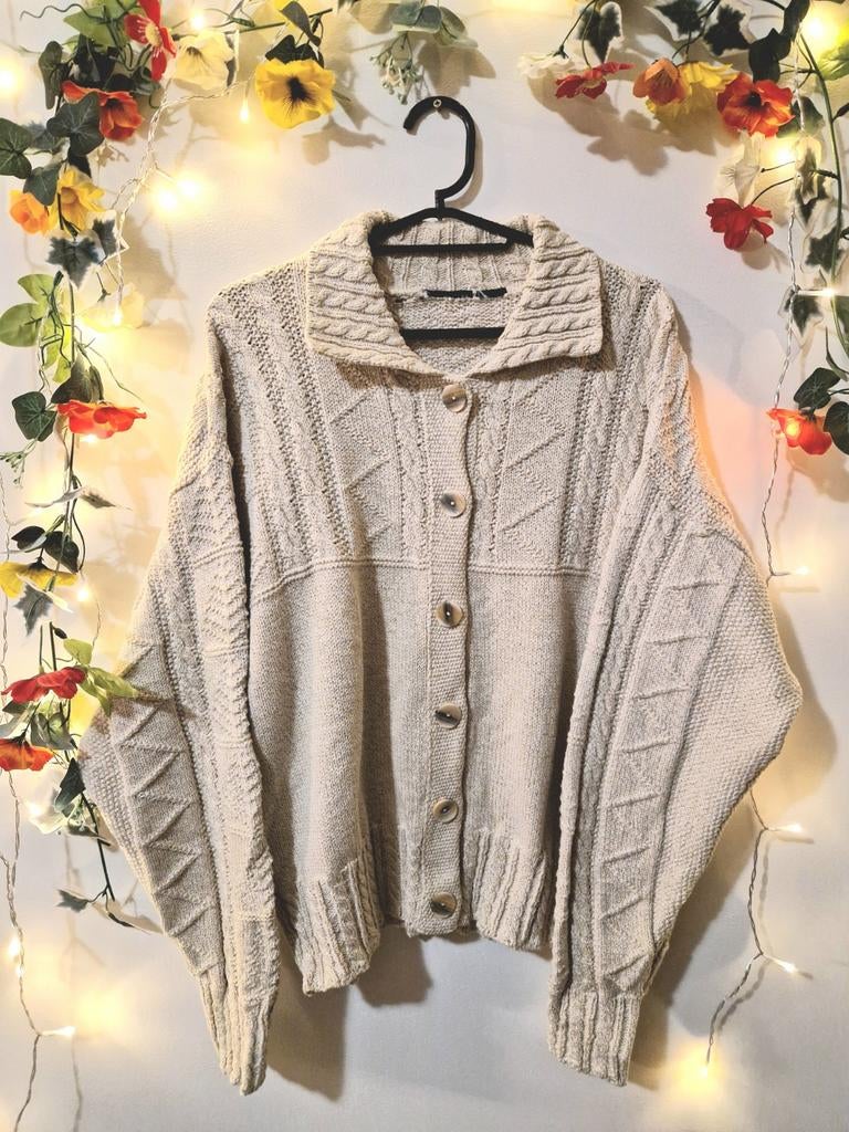 Hoge kwaliteit vintage katoenen aran gebreid vest, Kleding | Dames, Truien en Vesten, Ophalen of Verzenden, Zo goed als nieuw