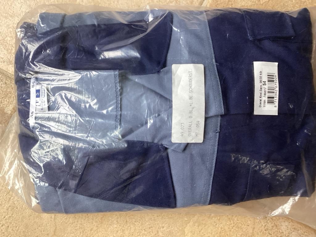 Blauwe Overall Maat 54 - Nieuw in Verpakking, Kleding | Heren, Ophalen, Nieuw, Maat 56/58 (XL), Blauw