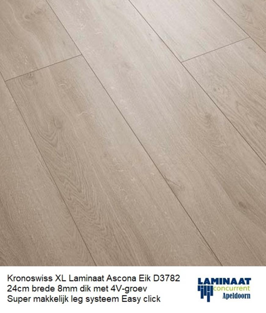 Laminaat Ascona Eik Large 24cm brede met 4V-groev, 75 m² of meer, Ophalen of Verzenden, Zo goed als nieuw, Bruin