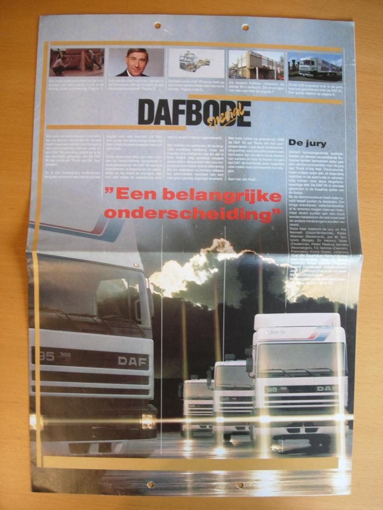 DAF DAFbode Krant Januari 1988 - 95 Truck of the Year, Boeken, Ophalen of Verzenden, Zo goed als nieuw, Overige merken, DAF