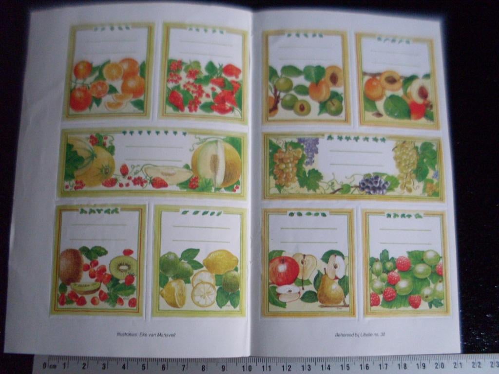 10x sticker groente fruit labels Eke van Mansvelt Libelle, Ophalen of Verzenden, Zo goed als nieuw, Dier en Natuur