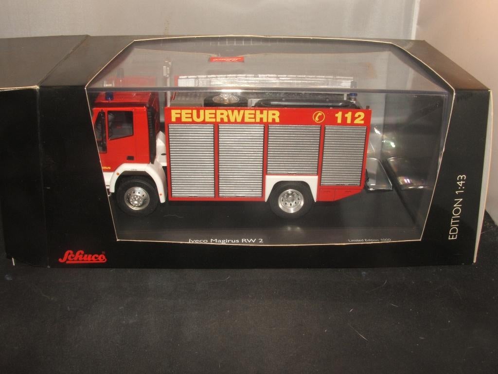 Schuco Iveco Magirus RW2 Feuerwehr brandweer, Ophalen of Verzenden, Zo goed als nieuw, Auto, Schuco