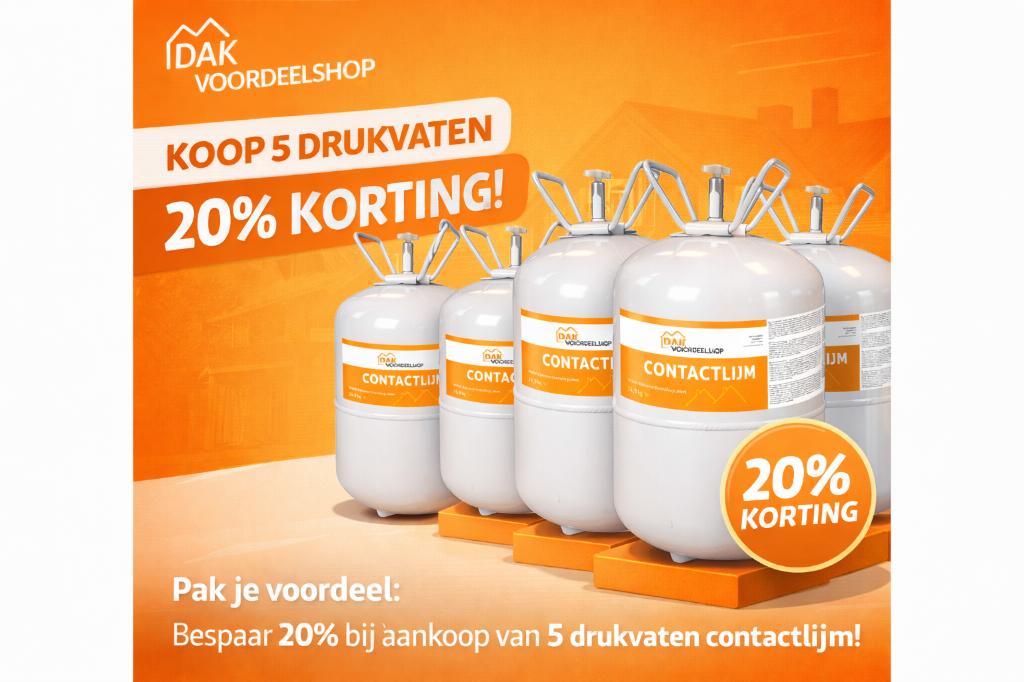 Tijdelijke dakdeal: contactlijm in drukvat met 20% korting!