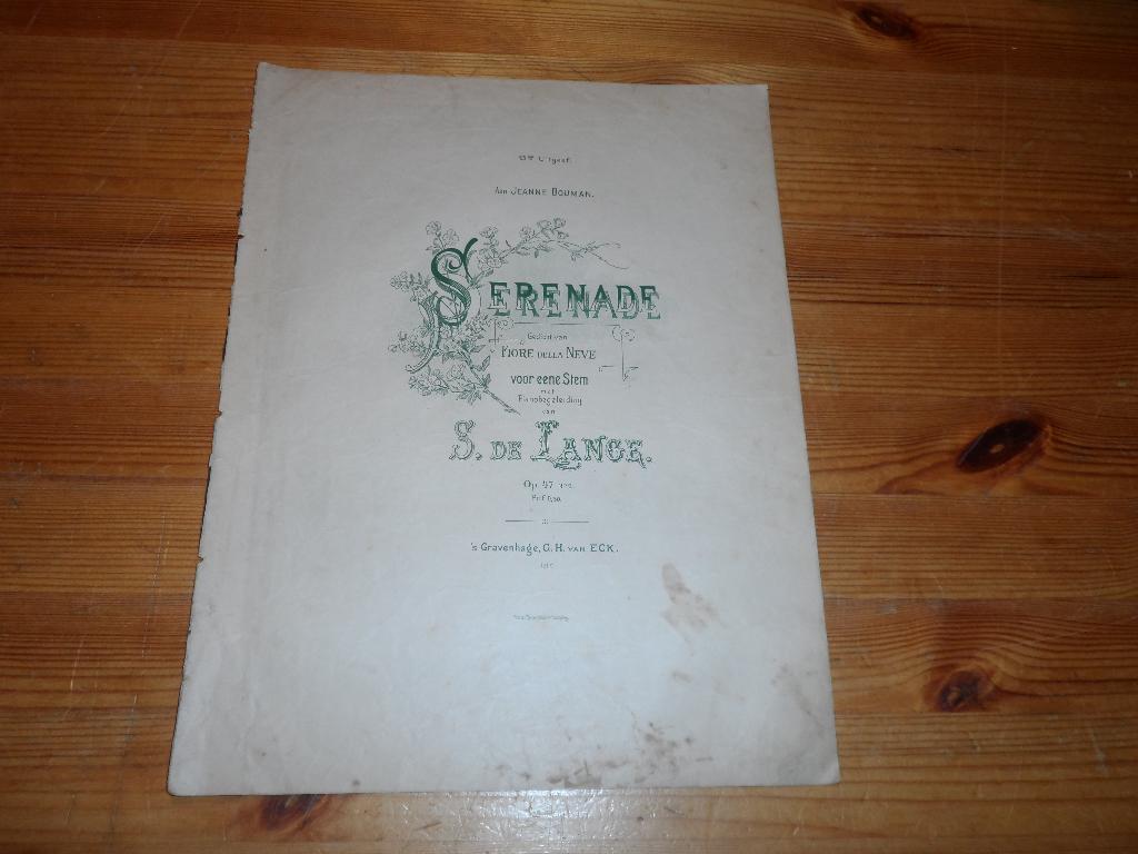 S. De lange - serenade / s. Van milligen - serenade, Muziek en Instrumenten, Zang, Gebruikt, Ophalen of Verzenden, Artiest of Componist