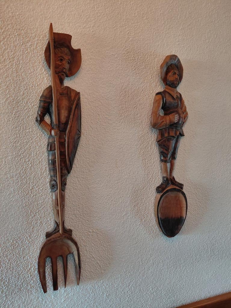 Houten Wanddecoratie Lepel en Vork, Ophalen of Verzenden, Gebruikt
