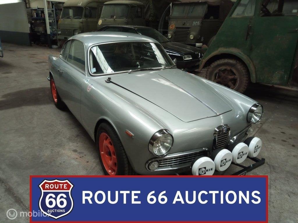 Alfa Romeo Giulia Sprint | 1963 | Route 66 Auctions, Overige carrosserieën, Zwart, Bedrijf, Handgeschakeld