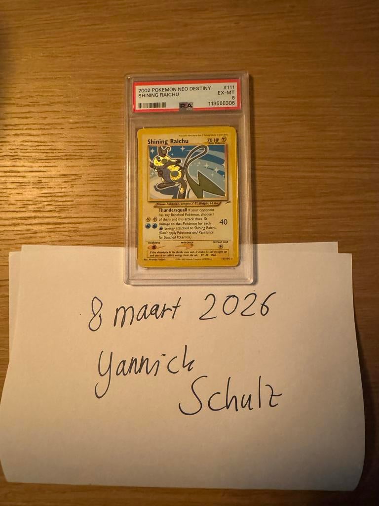 Shining Raichu PSA 6 - 2002 Pokemon Neo Destiny #111, Ophalen, Gebruikt