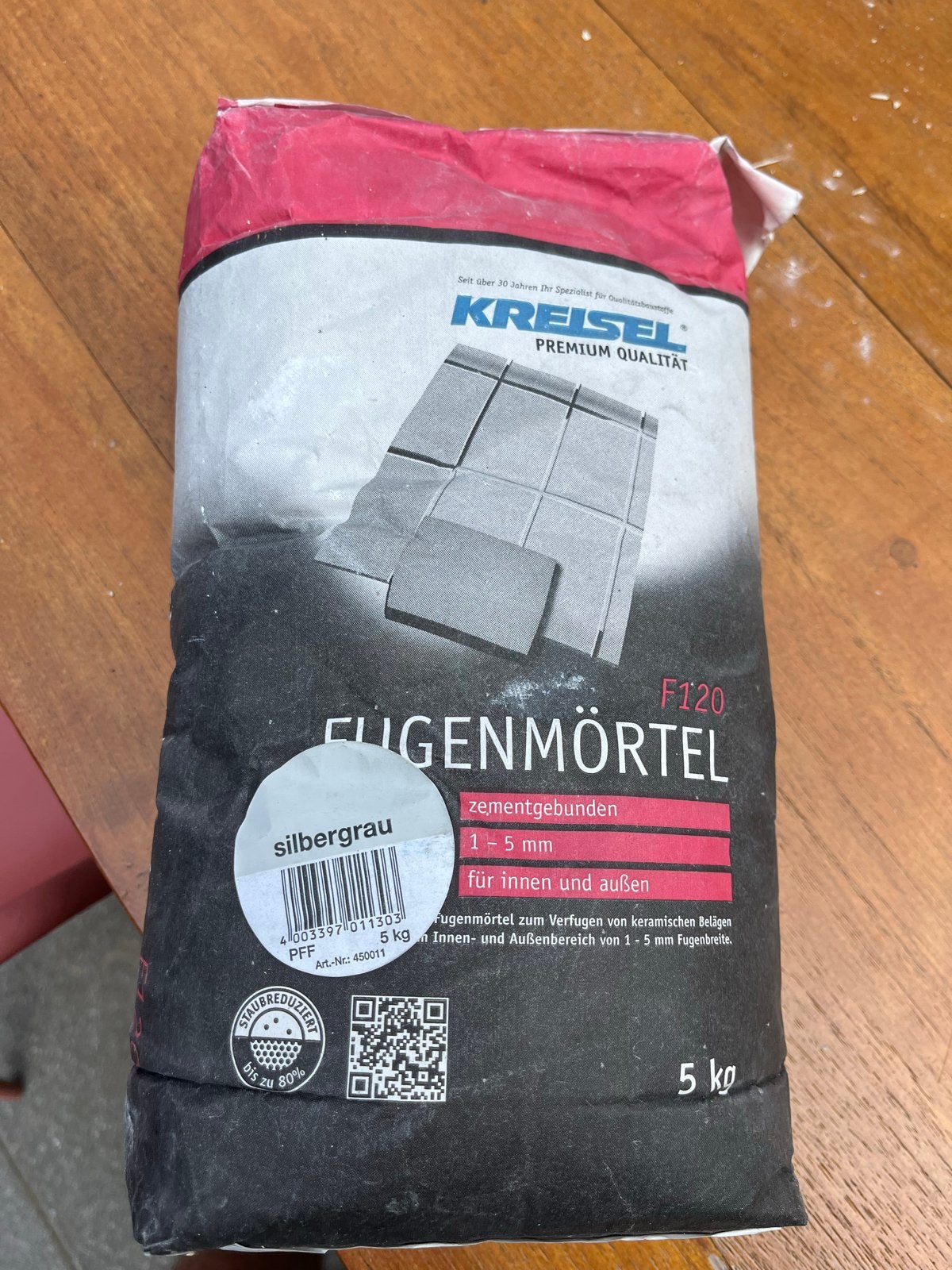 KREISEL F120 voegmiddel zilvergrijs 5 kg, Ophalen, Overige typen, Nieuw, Minder dan 20 cm