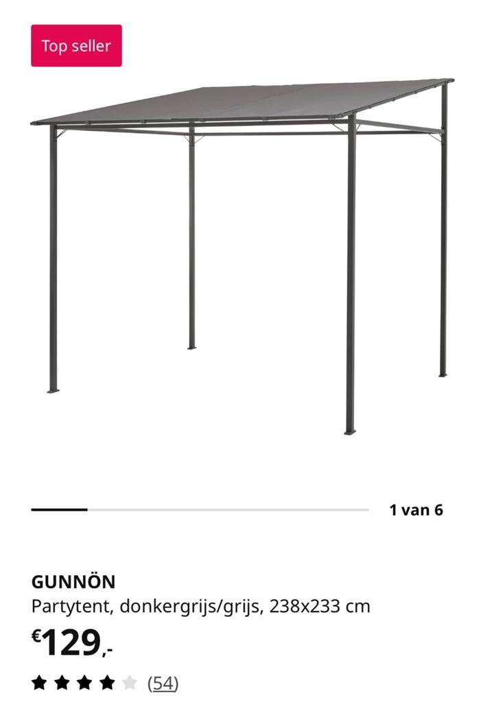 Partytent, IKEA Gunnon 238x233 cm, Ophalen of Verzenden, Minder dan 5 meter