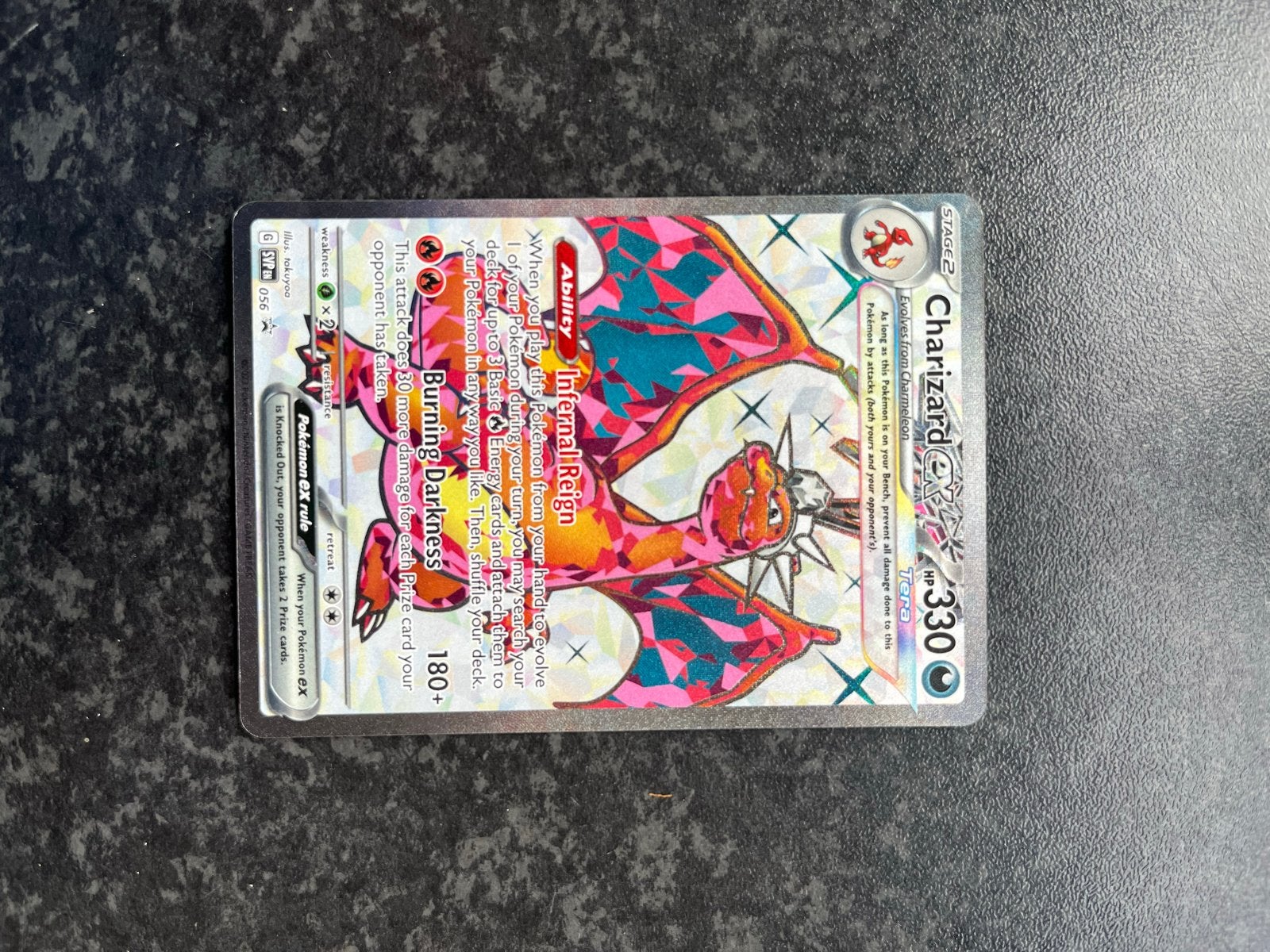 Charizard ex 056 - Obsidian Flames Pokémon kaart, Ophalen of Verzenden, Zo goed als nieuw, Losse kaart, Foil