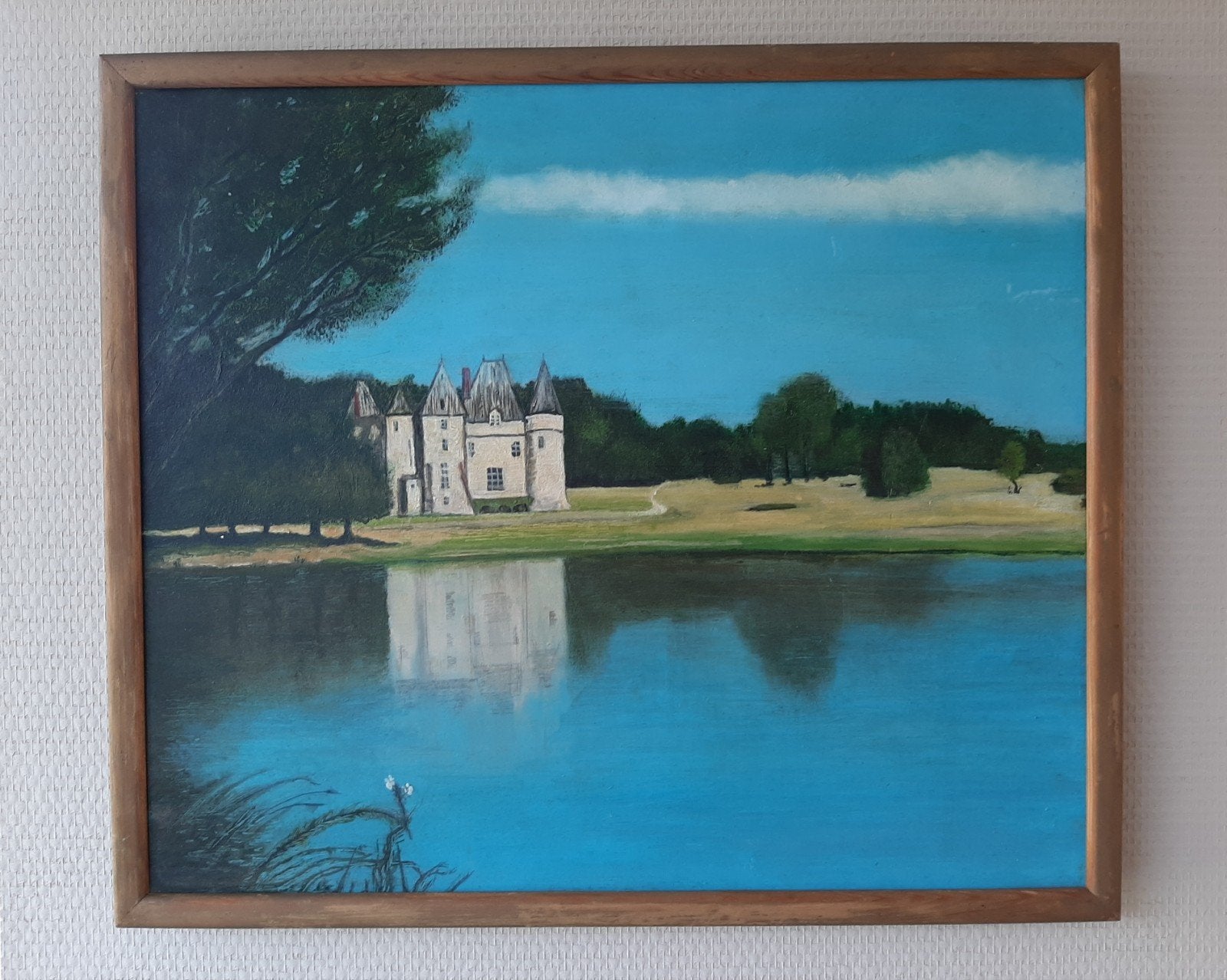 Schilderij  kasteel van la verrerie oizon frankrijk, Antiek en Kunst, Kunst | Schilderijen | Klassiek, Ophalen of Verzenden
