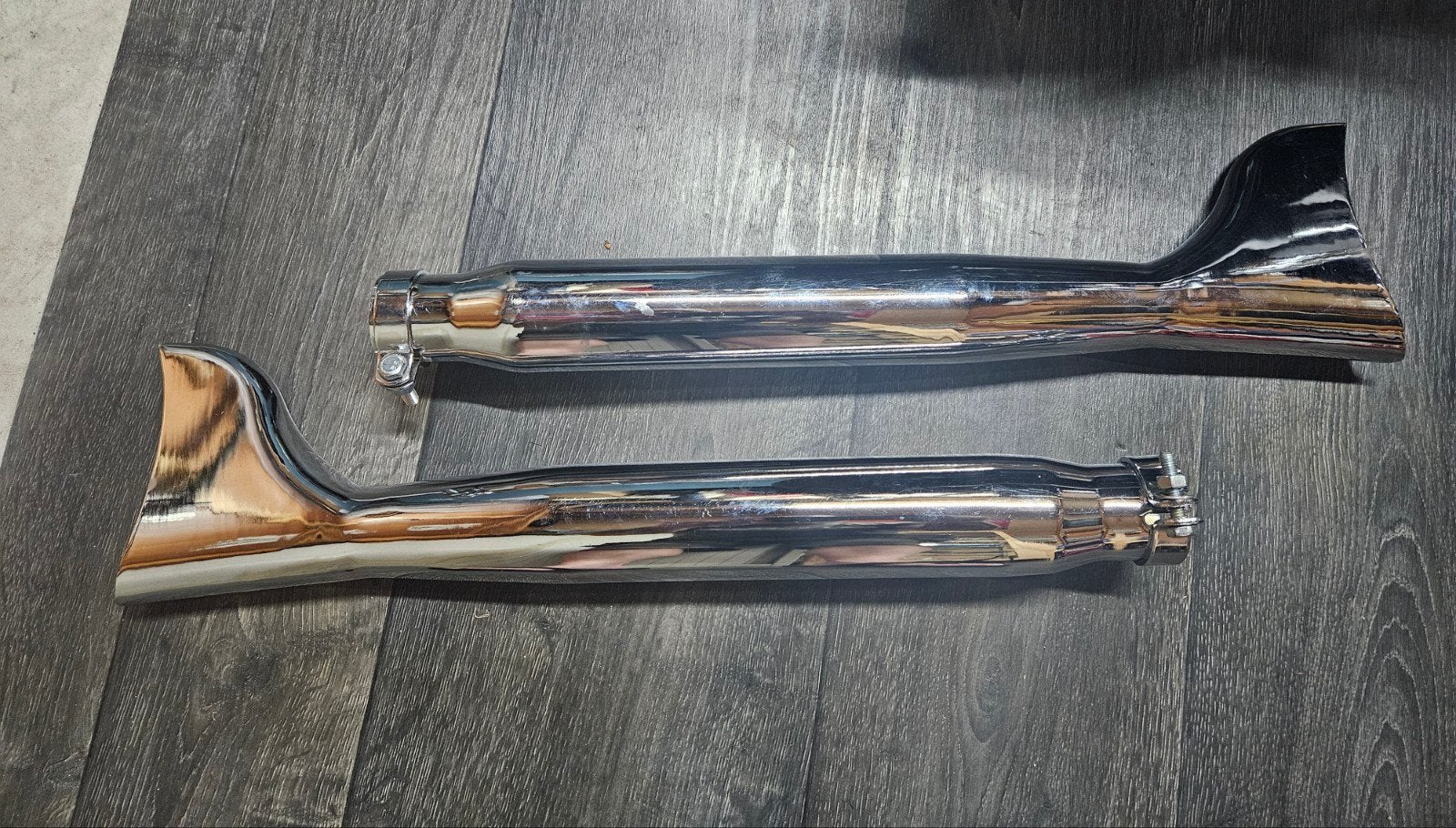 Fishtail open dempers voor vervanging of chopper project., Ophalen of Verzenden, Gebruikt