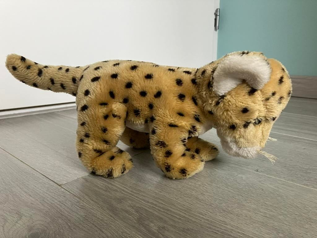 Pluche cheeta knuffel., Kinderen en Baby's, Speelgoed | Knuffels en Pluche, Ophalen of Verzenden, Zo goed als nieuw, Overige typen