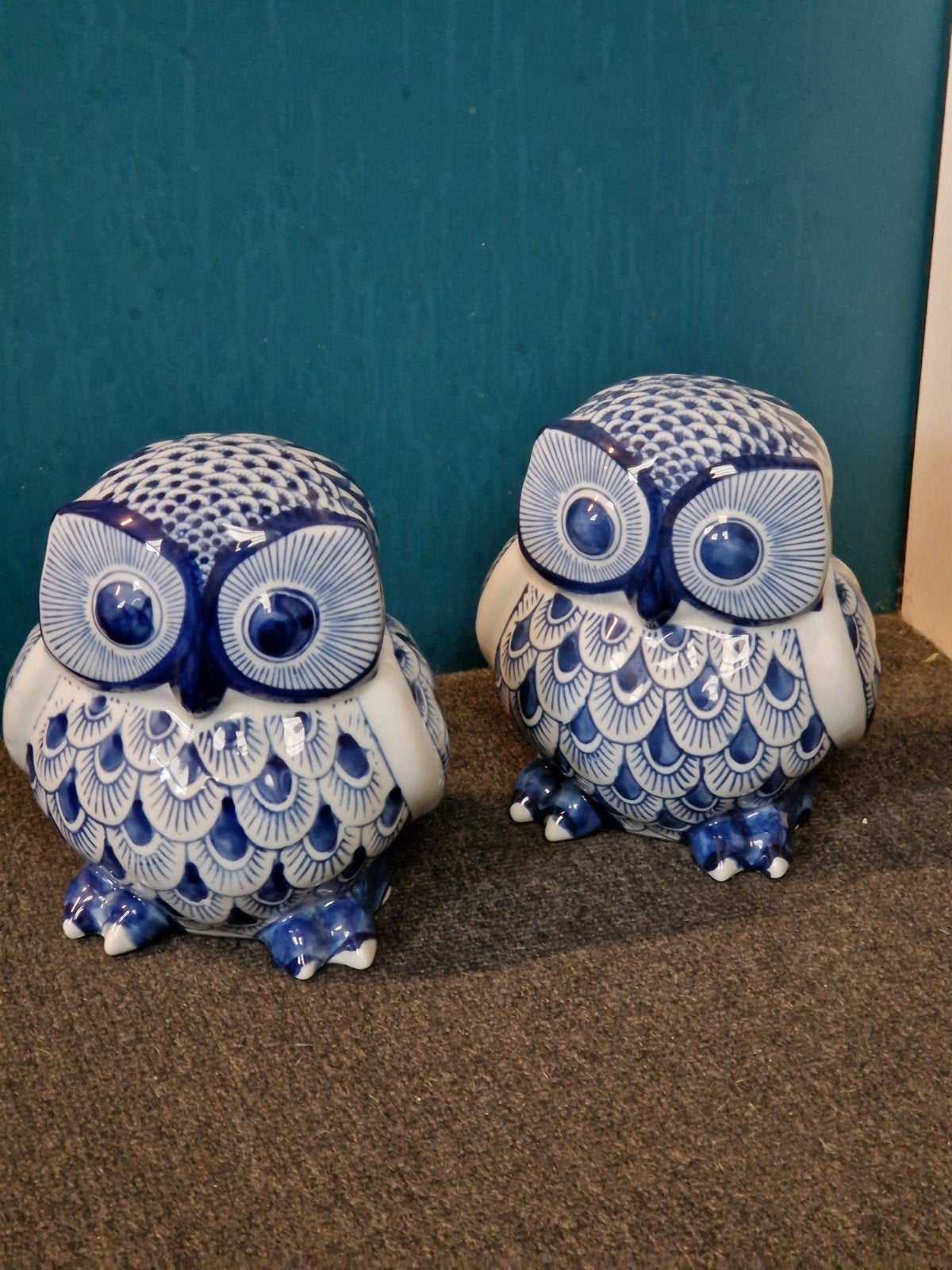 Blauw/Wit porseleinen Uil Chinese klassieke stijl(Nog 1 Uil), Verzamelen, Beelden en Beeldjes, Ophalen of Verzenden, Zo goed als nieuw