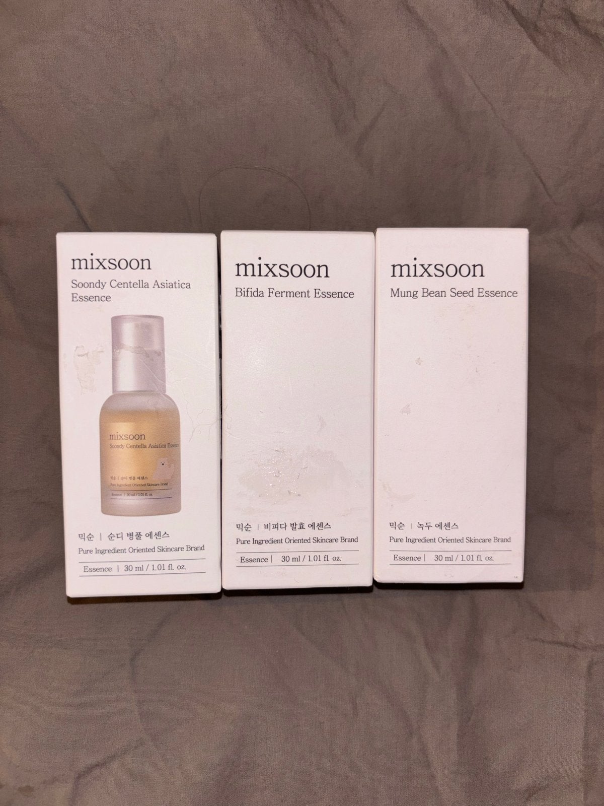 Mixsoon Essence Set: Centella, Bifida, Mung Bean (3x30ml), Ophalen, Nieuw, Gehele gezicht, Verzorging