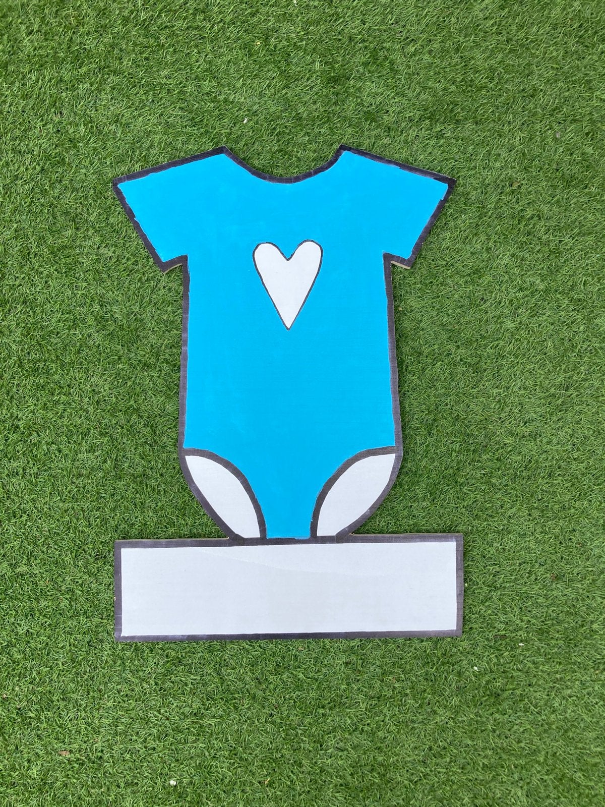 Geboortebord blauw rompertje, Kinderen en Baby's, Kraamcadeaus en Geboorteborden, Ophalen of Verzenden, Nieuw, Geboortebord