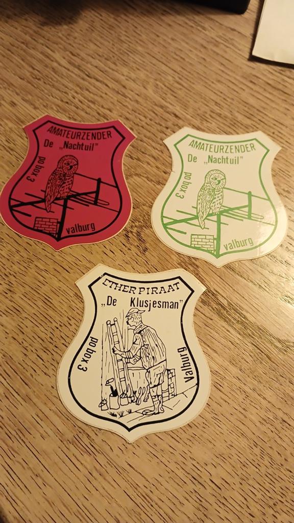 Stickers piraat amateurzender Nachtuil/ Klusjesman, VALBURG, Ophalen of Verzenden, Zo goed als nieuw