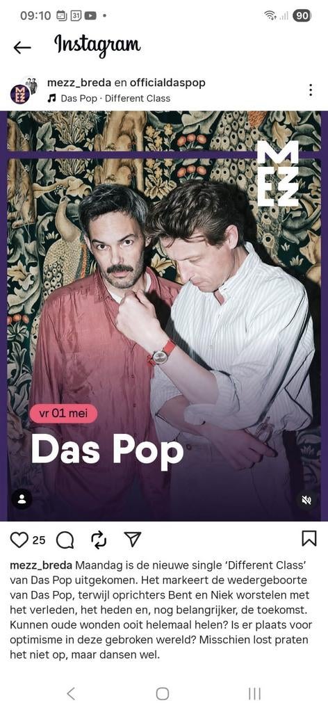 2x kaartjes 1 mei Das Pop Mezz Breda, Twee personen, Mei