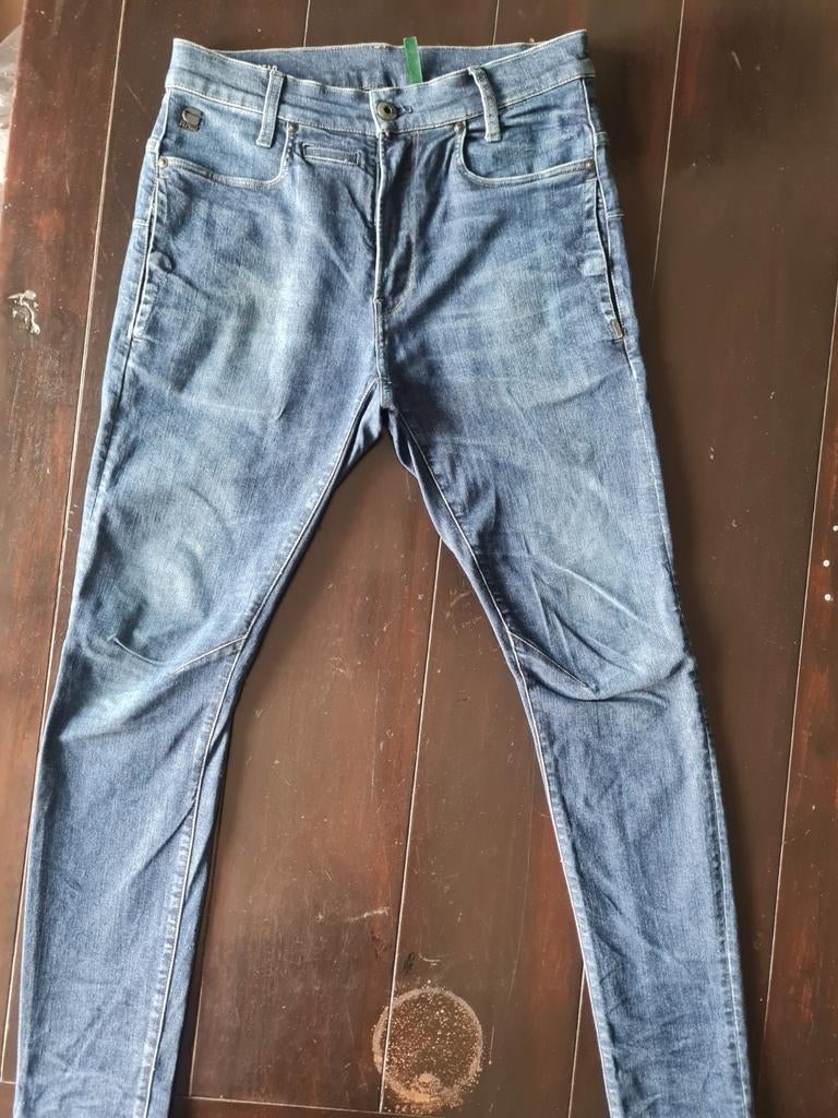 ZGAN G STAR RAW D STAQ 3D SLIM STRETCH TAPERED JEANS 30/32, Blauw, W32 (confectie 46) of kleiner, Ophalen of Verzenden, Zo goed als nieuw