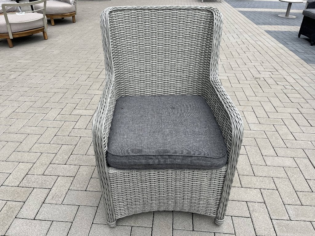 Dining tuinstoel Dublin | Mystic Grey | Wicker, Ophalen, Zo goed als nieuw, Wicker, Stapelbaar