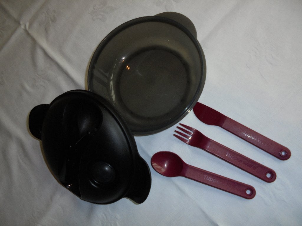 tupperware warm en fris op de weg zwart, Ophalen of Verzenden, Zo goed als nieuw, Bak of Kom, Magnetronbestendig